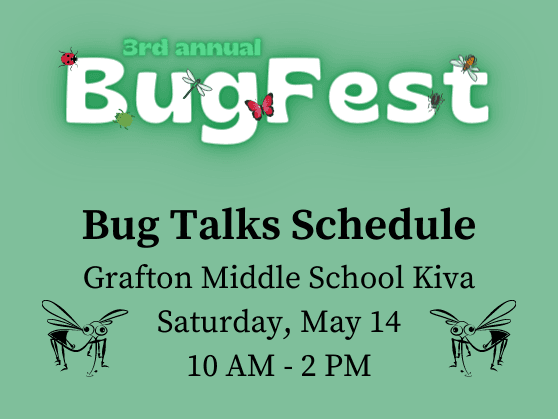View the Bug Talks Schedule at BugFest on May 14, 10 am to 2 pm