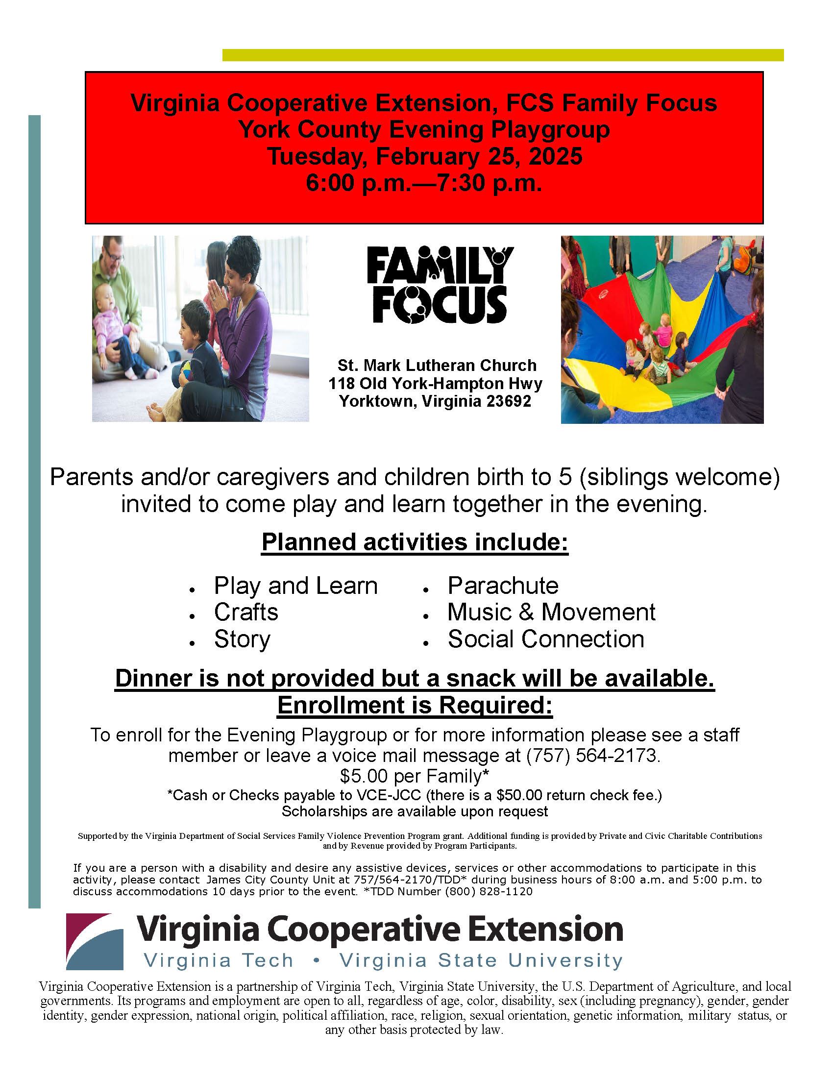 Evening Playgroup February 2025