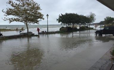 Pub parking lot after Hurricane Isabel